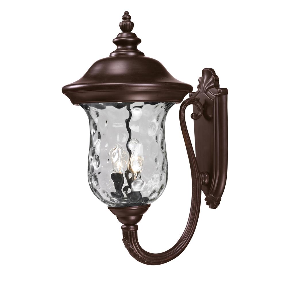 Z-Lite 533B-RBRZ Outdoor Wall Light in Bronze with a Clear Waterglass Shade